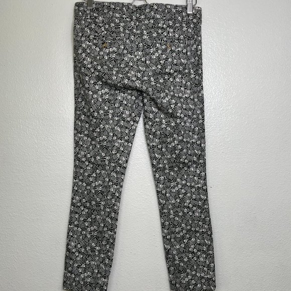 ANTHROPOLOGIE Black White Pineapple Print Bowery Ankle Crop Pants Size 8 - Picture 3 of 6